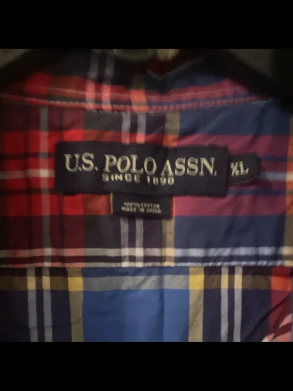 U.S. Polo Assn. Boys' Blue & Red Plaid Button-Down Shirt